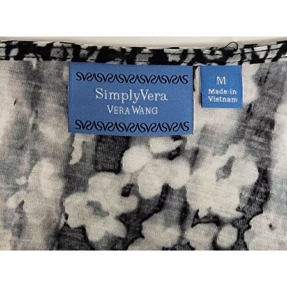 Simply Vera by Vera Wang Women's Button-down Double Layered Shirt Size M Black - Picture 11 of 12